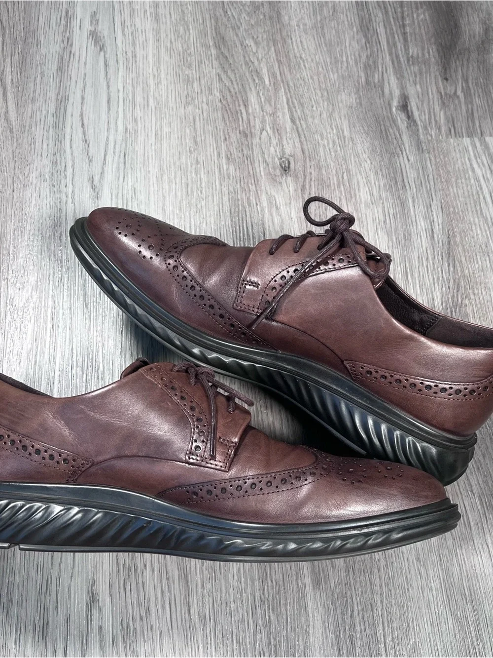 ECCO ST.1 Hybrid Men’s Wingtip‎ Brogue Oxford Brown Leather Size 9 US / 43 EU